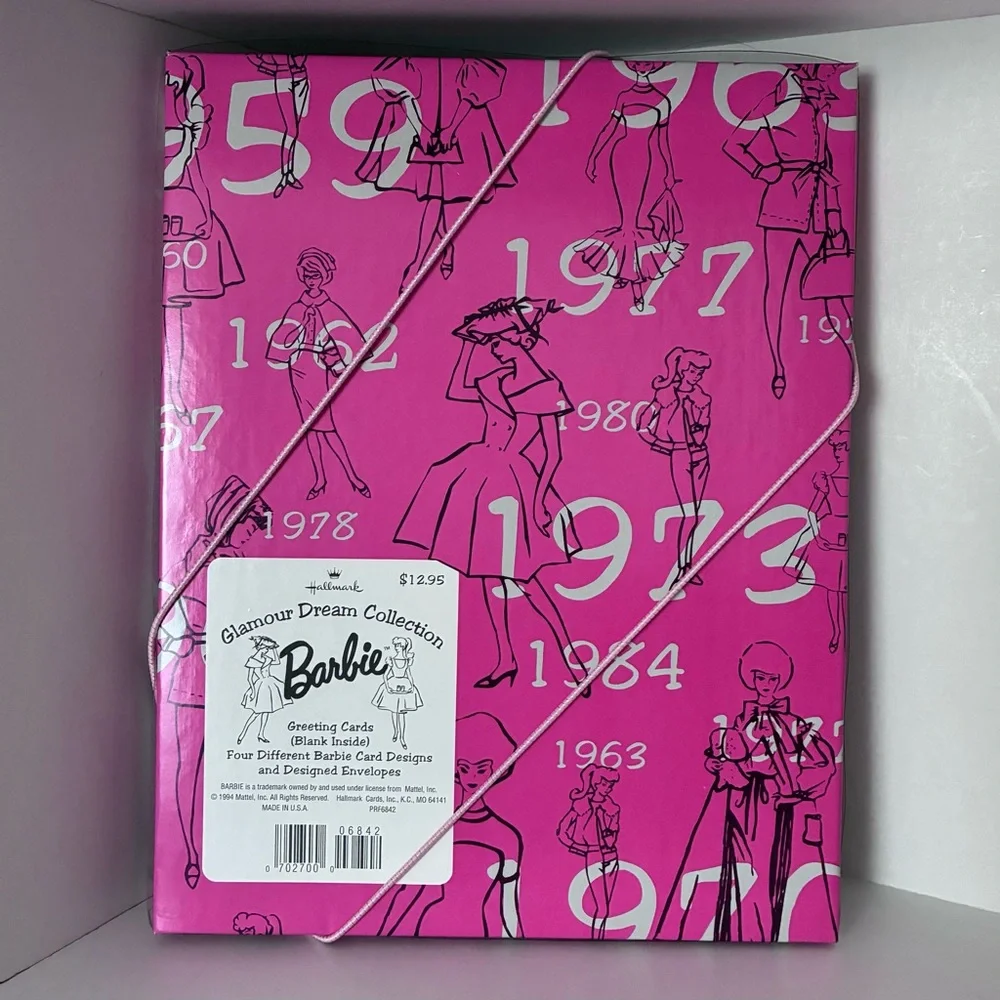NWT Vintage BARBIE Glamour Dream Collection, Box Set 4 Greeting Cards/Envelopes